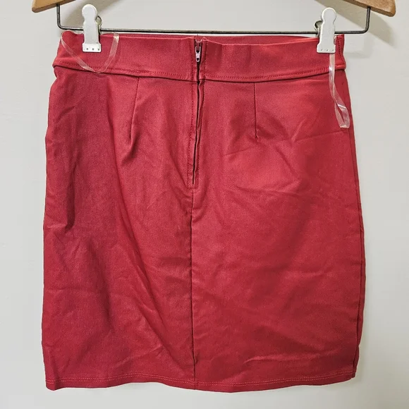 Elegant Red Wrap Skirt Women Size L - Picture 12 of 15